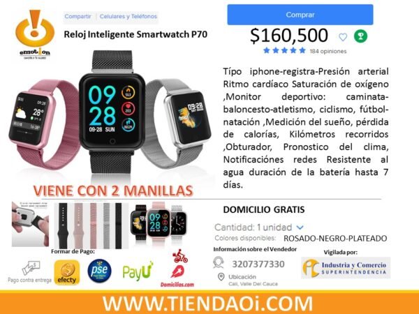 Reloj P70 Pro Top Sellers, 54% OFF | www.rupit.com