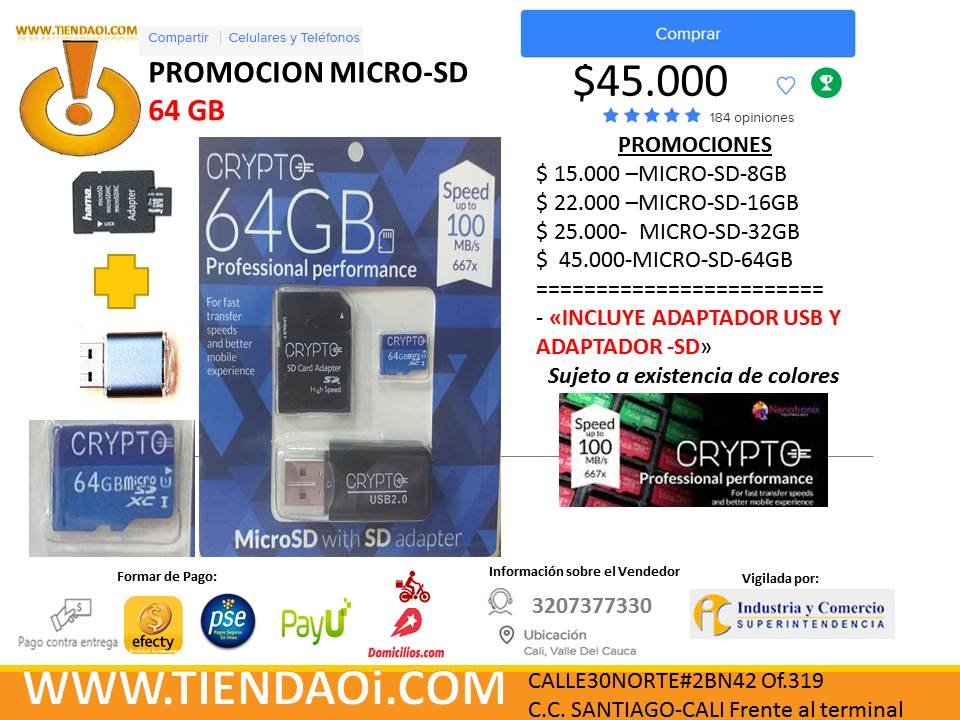 Memorias Micro Sd 4gb Tienda Oi