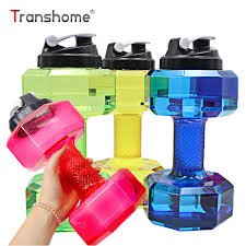 TERMO BOTELLA AGUA EN FORMA PESA 1.5litros mancuerna colores - Imagen 2