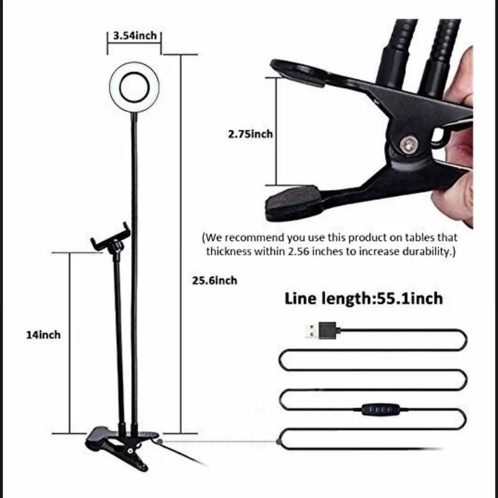 ARO DE LUZ CON GANCHO PORTA CELULAR flexible - Imagen 14