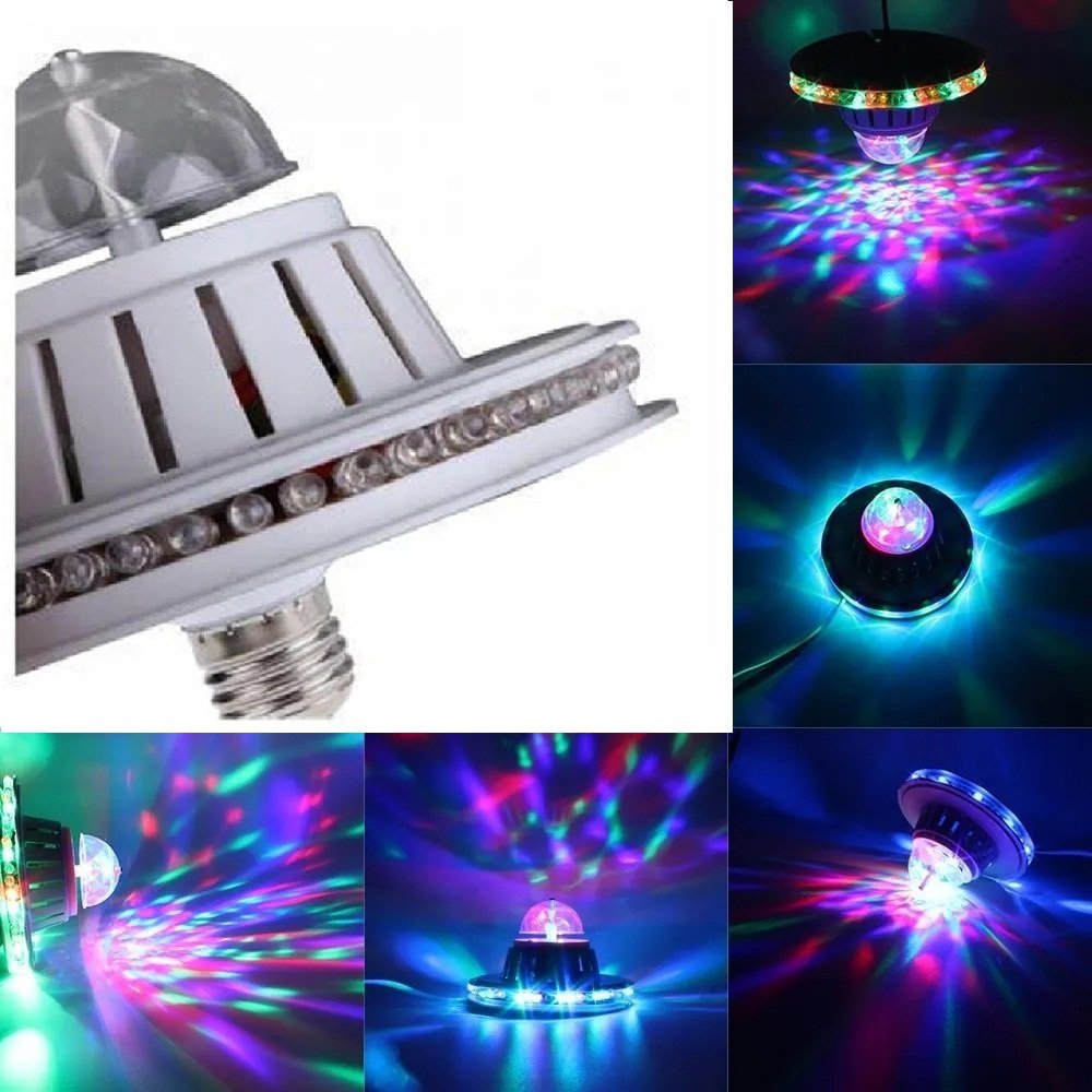 BOMBILLO GIRATORIO OVNI COLORES LED ROSCA E27