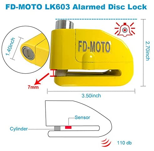 CANDADO DE SEGURIDAD CON ALARMA FRENOS DISCO MOTO Y BICI - Imagen 4