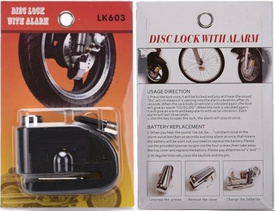 CANDADO DE SEGURIDAD CON ALARMA FRENOS DISCO MOTO Y BICI - Imagen 8