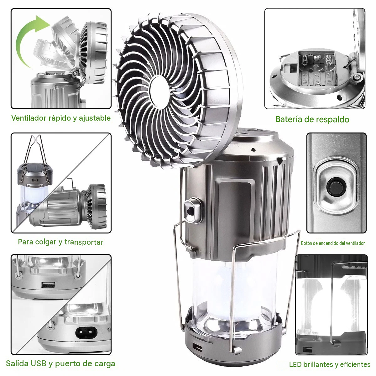 LINTERNA VENTILADOR SOLAR CAMPING GSH-9299 Promo combo - Imagen 10