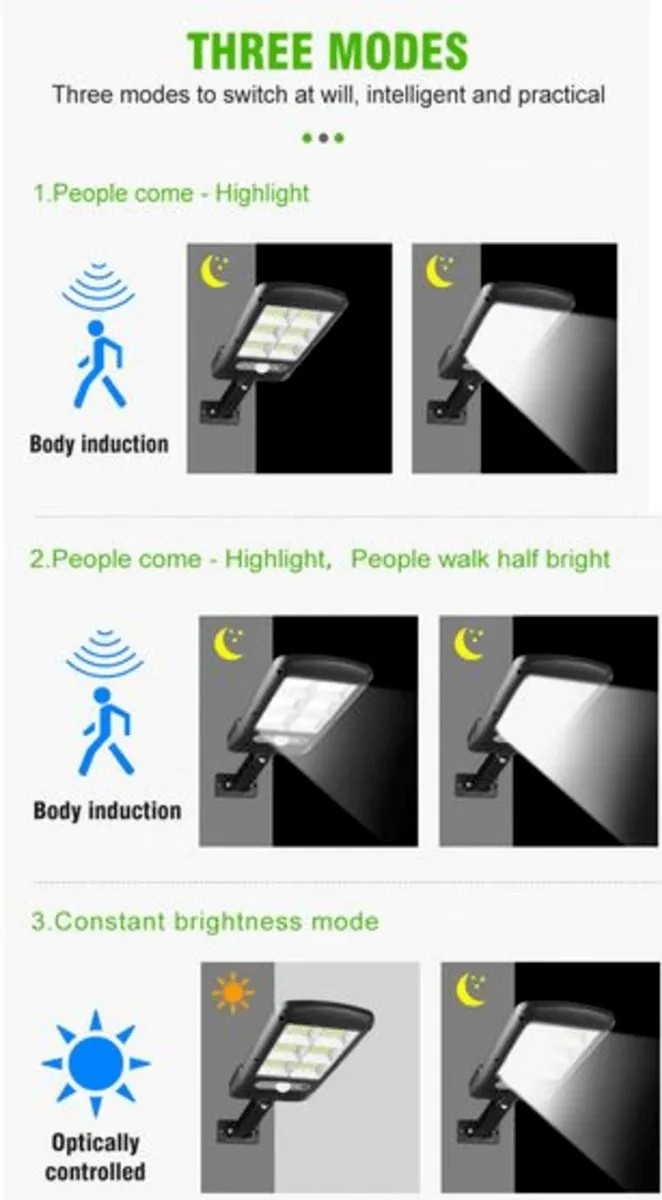 LAMPARA SOLAR ALUMBRADO PUBLICO mini cl 180-6x48cob - Imagen 3