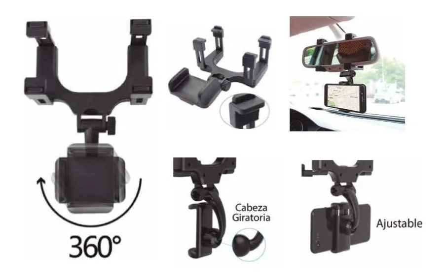 GANCHO SOPORTE CELULAR ESPEJO RETROVISOR - Imagen 6