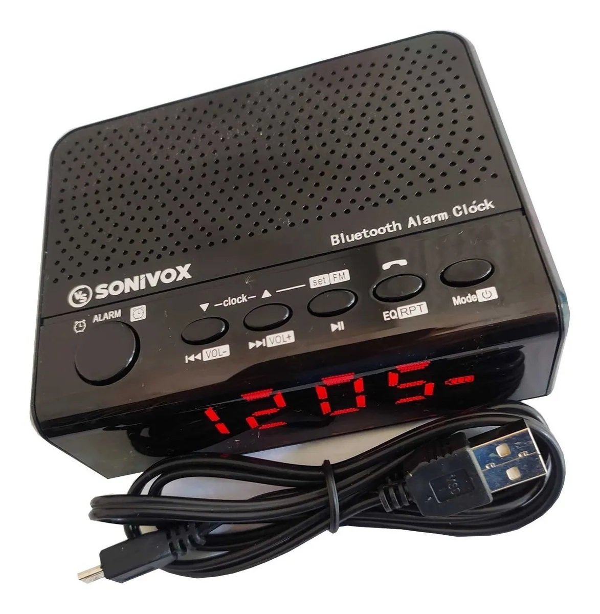 Reloj Despertador Altavoz Bluetooth Recargable Micro Sd Mp3 - Imagen 3