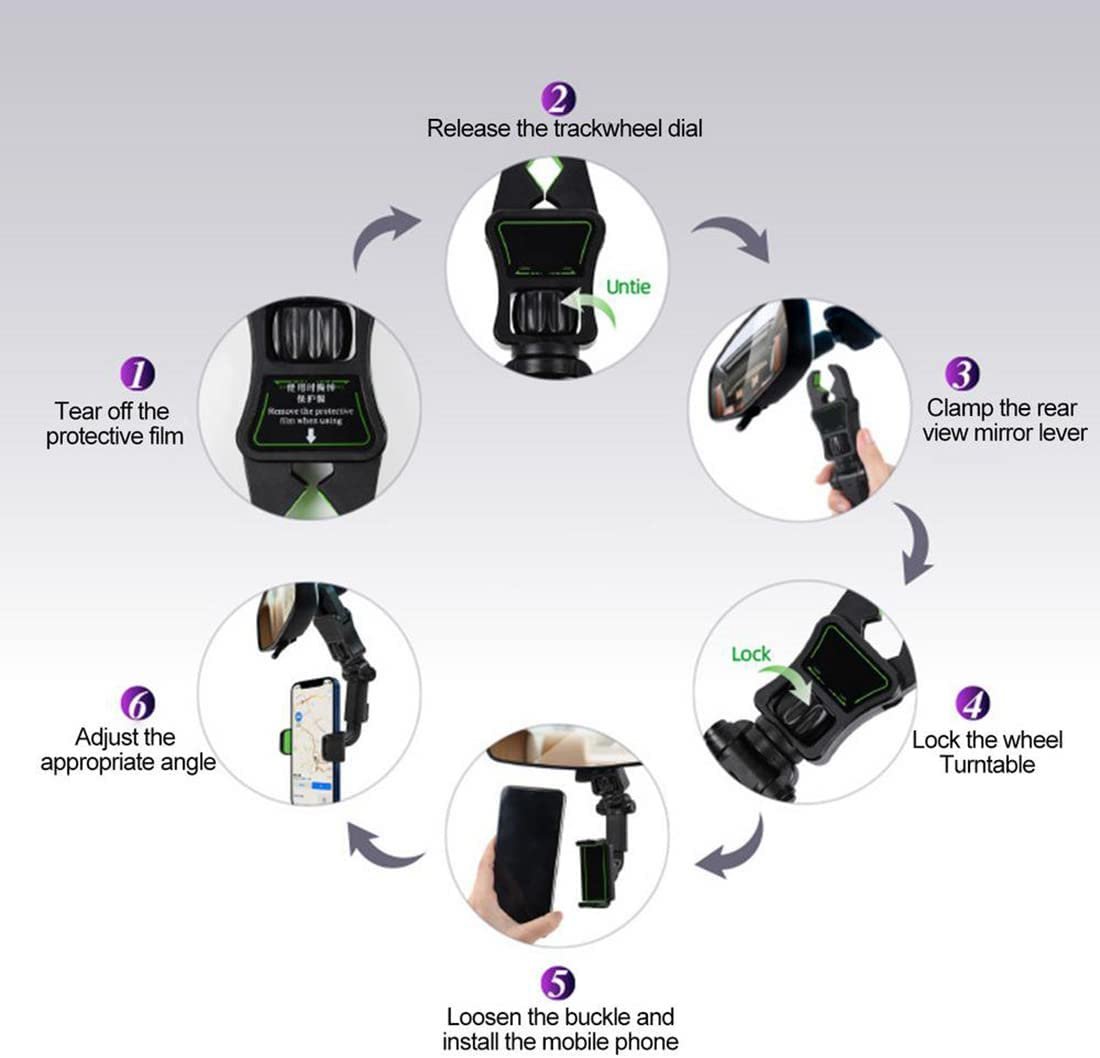 GANCHO SOPORTE CELULAR GANCHO AL ESPEJO RETROVISOR gancho - Imagen 3