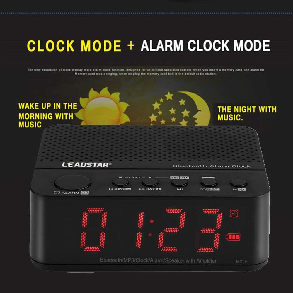 Reloj Despertador Altavoz Bluetooth Recargable Micro Sd Mp3 - Imagen 8