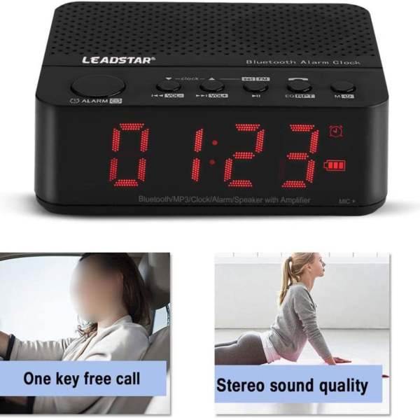 Reloj Despertador Altavoz Bluetooth Recargable Micro Sd Mp3