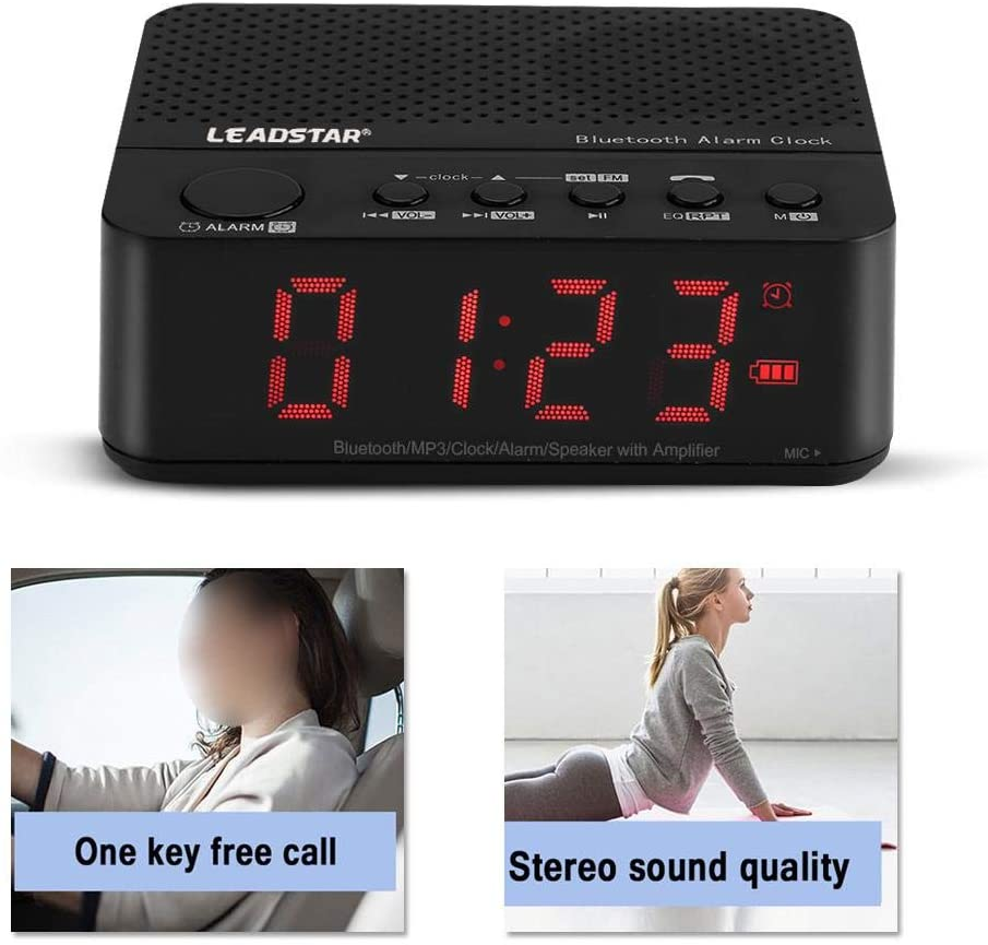 Reloj Despertador Altavoz Bluetooth Recargable Micro Sd Mp3