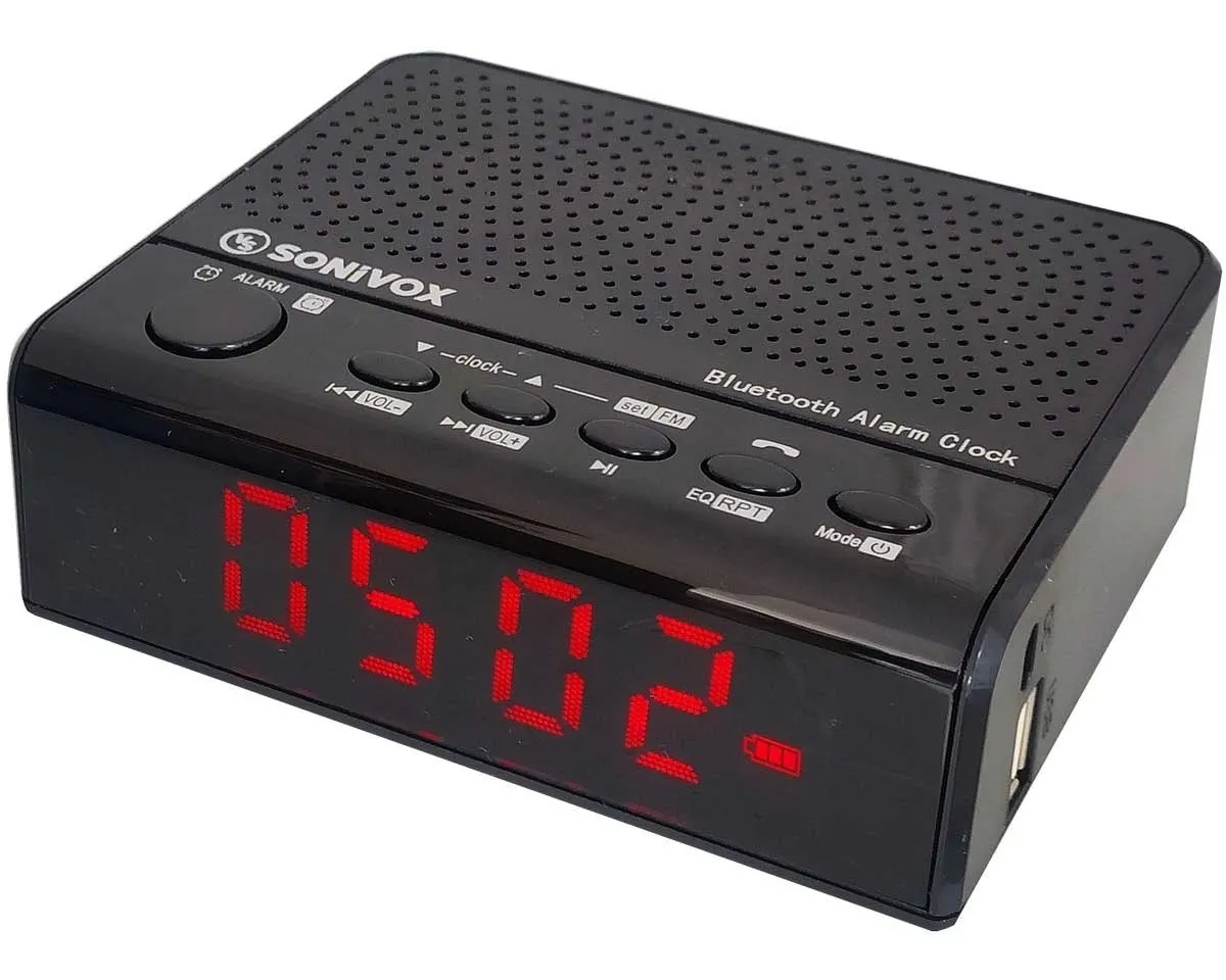 Reloj Despertador Altavoz Bluetooth Recargable Micro Sd Mp3 - Imagen 4