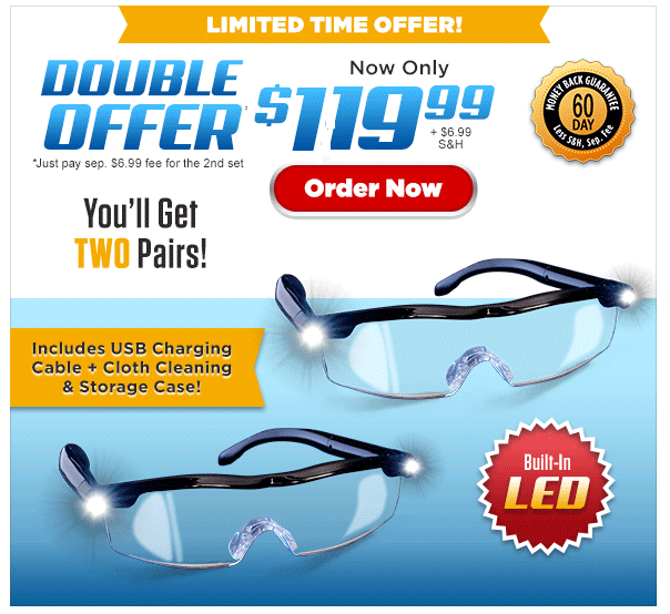 GAFAS LUPA S 2 LED Visión Presbicia Aumento 160% Recargable - Imagen 3