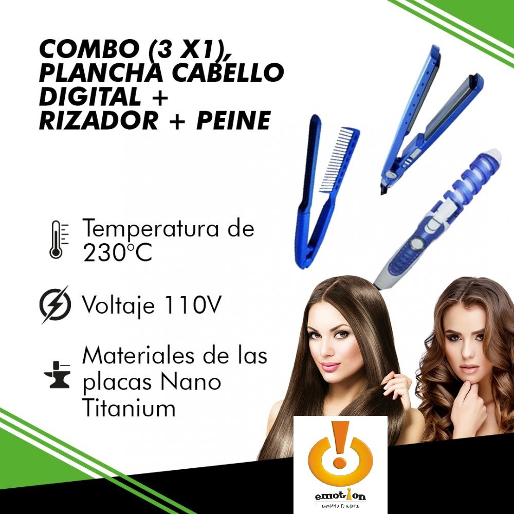 PLANCHA RIZADORA Y PEINETA PRO NANO tipobabyliss TITANIUM 450f - Imagen 9