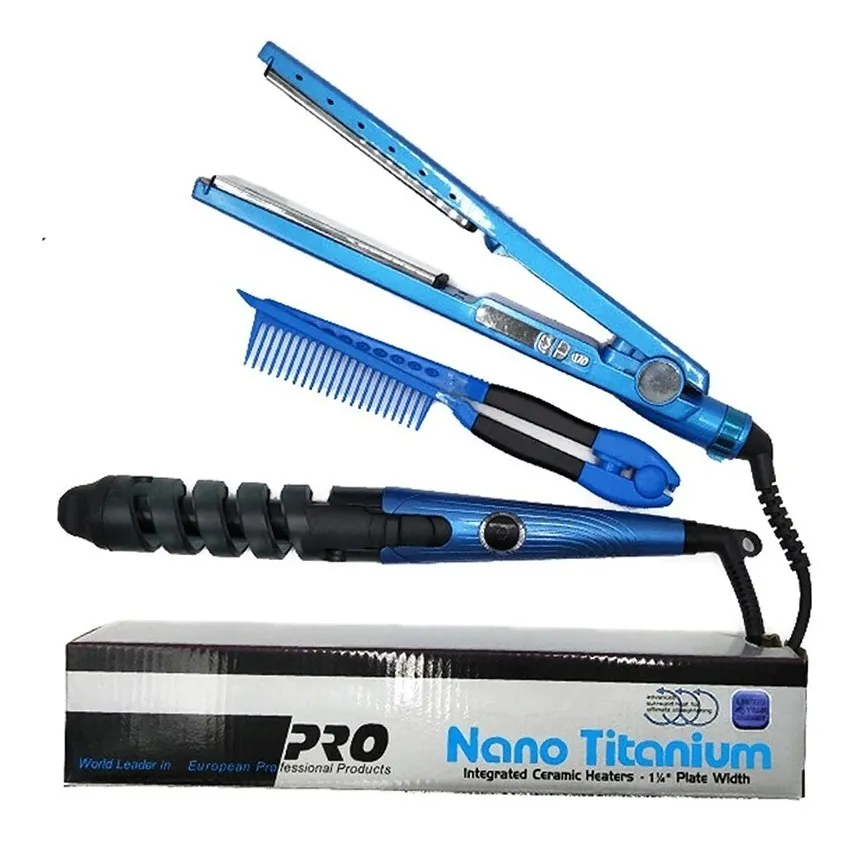 PLANCHA RIZADORA Y PEINETA PRO NANO tipobabyliss TITANIUM 450f - Imagen 2