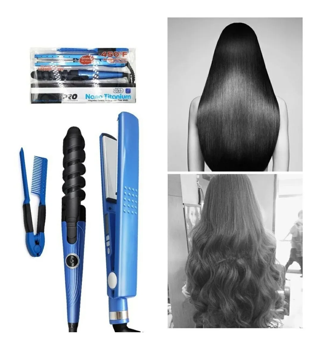PLANCHA RIZADORA Y PEINETA PRO NANO tipobabyliss TITANIUM 450f - Imagen 4