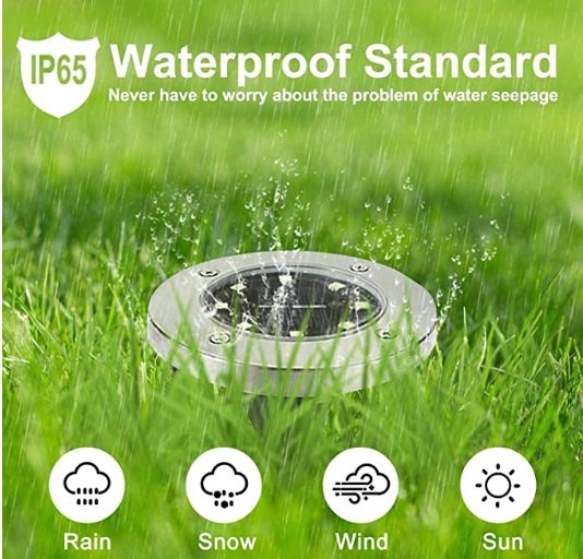 LAMPARA SOLAR 8LED jardin metal 2x40mil - Imagen 5