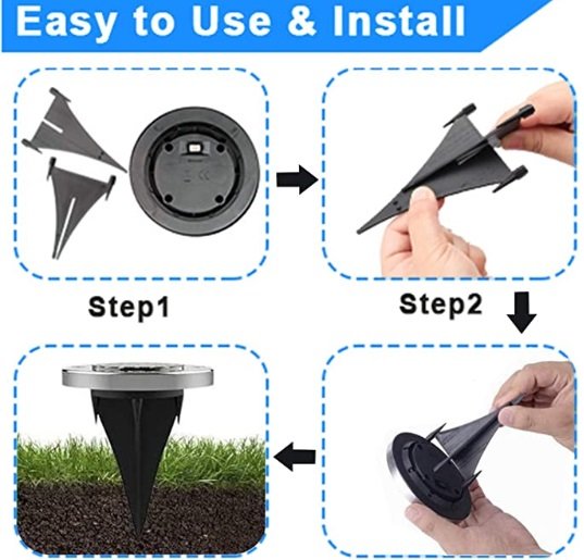 LAMPARA SOLAR 8LED jardin metal 2x40mil - Imagen 4