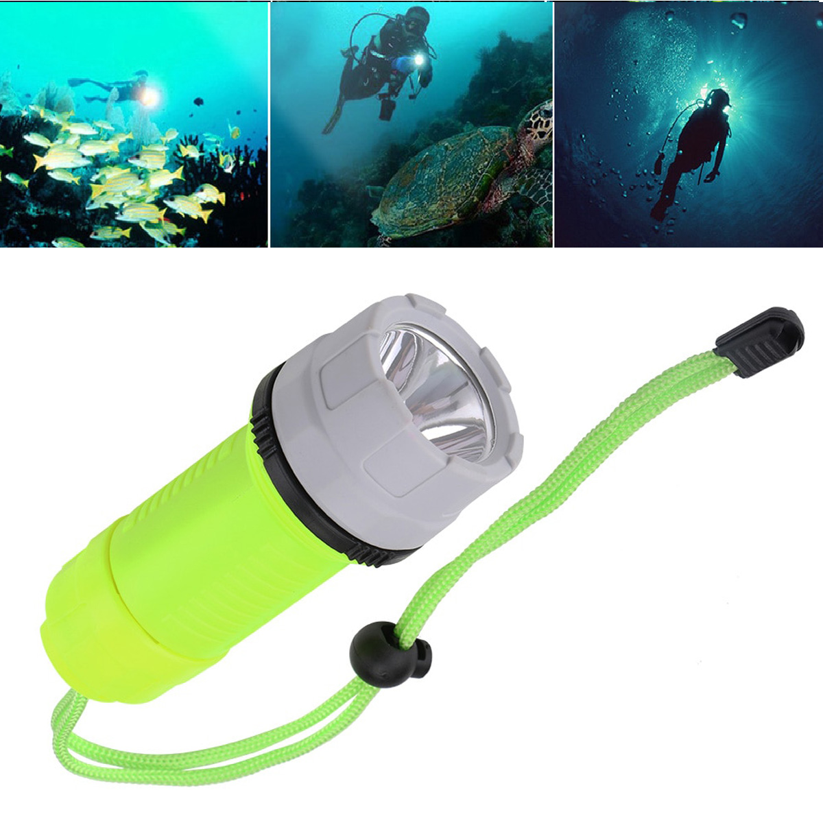 LINTERNA SUMERGIBLE Buceo Guardavidas LED 15 Metros