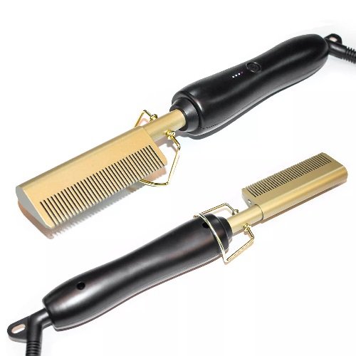 PLANCHA PEINETA Alisado Pelo Calor Gold ceramic prosfessional press comb - Imagen 6
