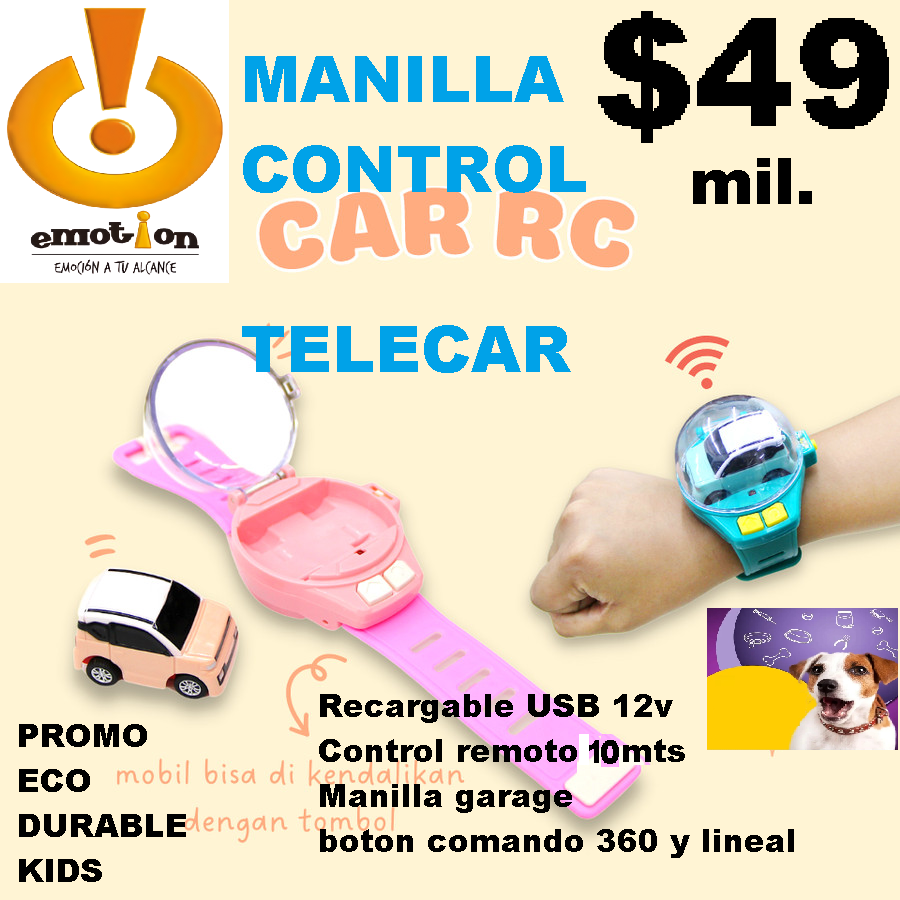 RELOJ MANILLA TELECAR CARRO CONTROL REMOTO 10MTS - Imagen 3