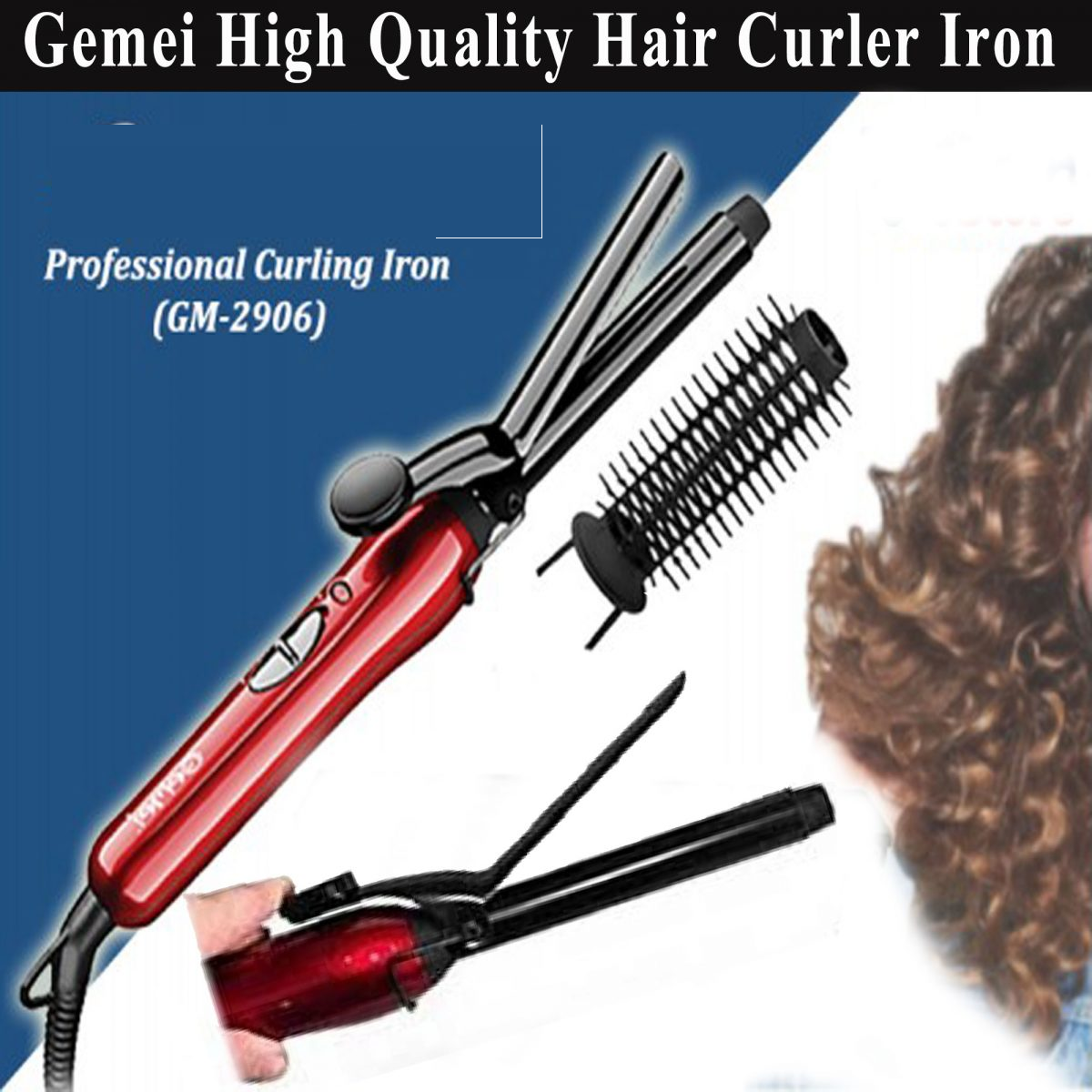 PINZA RIZADORA Cabello, Pelo Tenaza Con Peine Ceramica Electrico SK-231 - Imagen 6