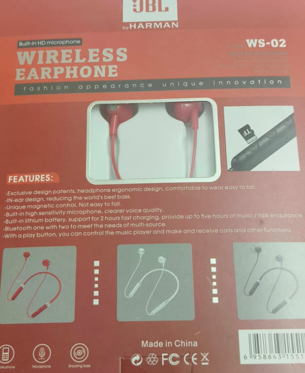 AURICULAR BT CUELLO tipojbl harman ws02 lector microsd - Imagen 4