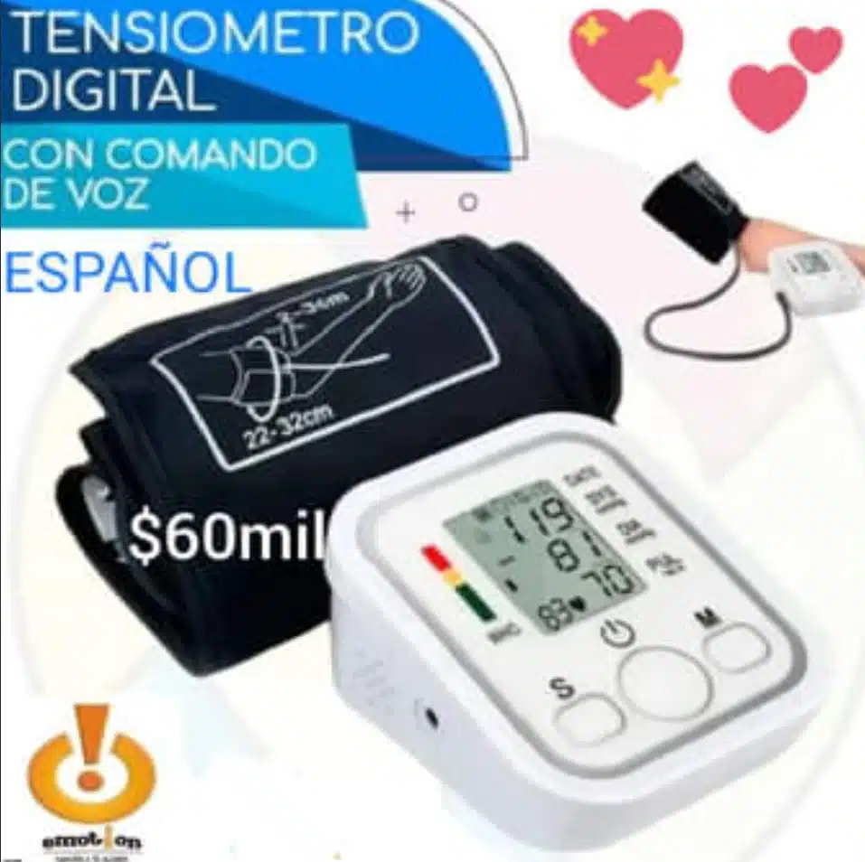 TENSIOMETRO  MONITOR DE PRESION ARTERIAL  voz español energia y pilas