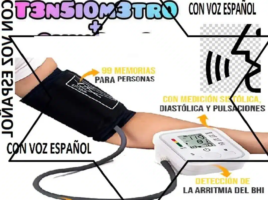 TENSIOMETRO  MONITOR DE PRESION ARTERIAL  voz español energia y pilas - Imagen 14