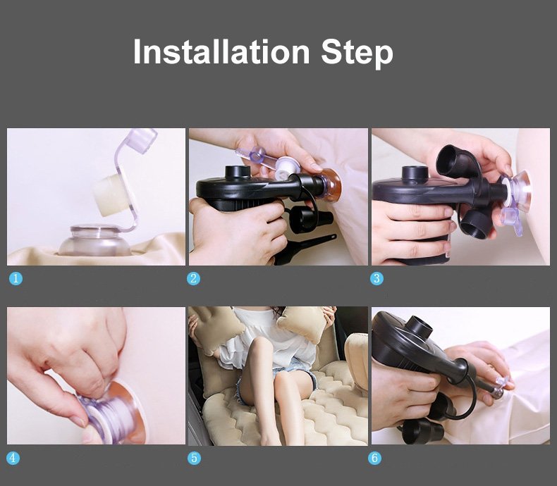 COLCHON INFLABE DOBLE CAR Inflador + 2 Almohadas para carro - Imagen 7