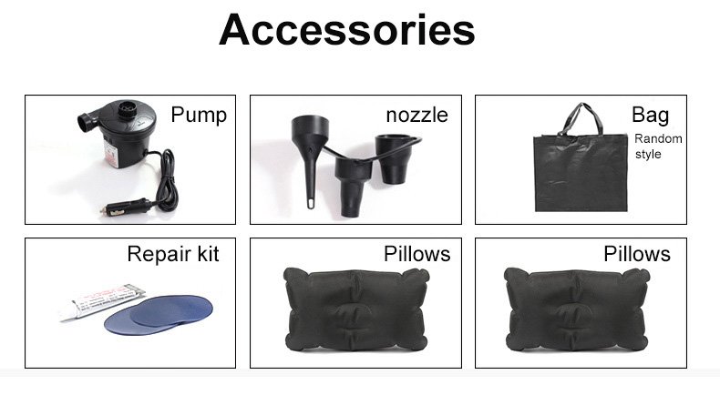 COLCHON INFLABE DOBLE CAR Inflador + 2 Almohadas para carro - Imagen 4