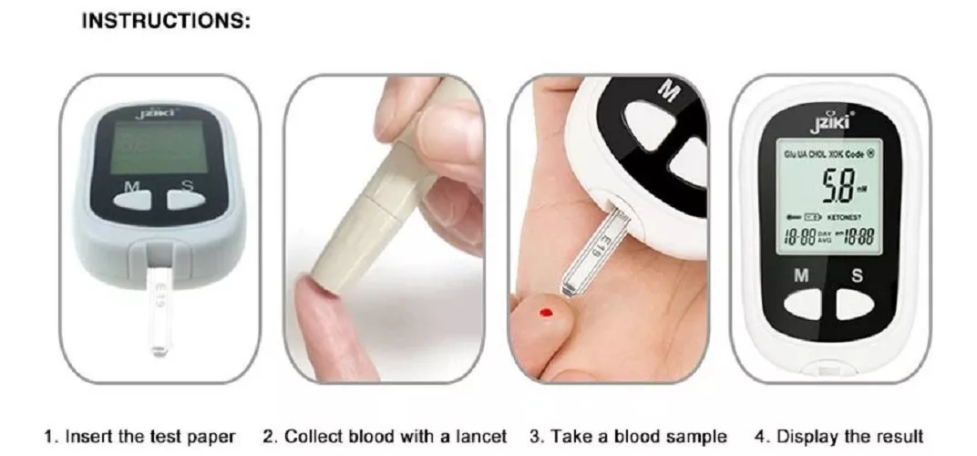 GLUCOMETRO jziki jzk201 50Tiras 50 Lancetas lapiz - Imagen 4