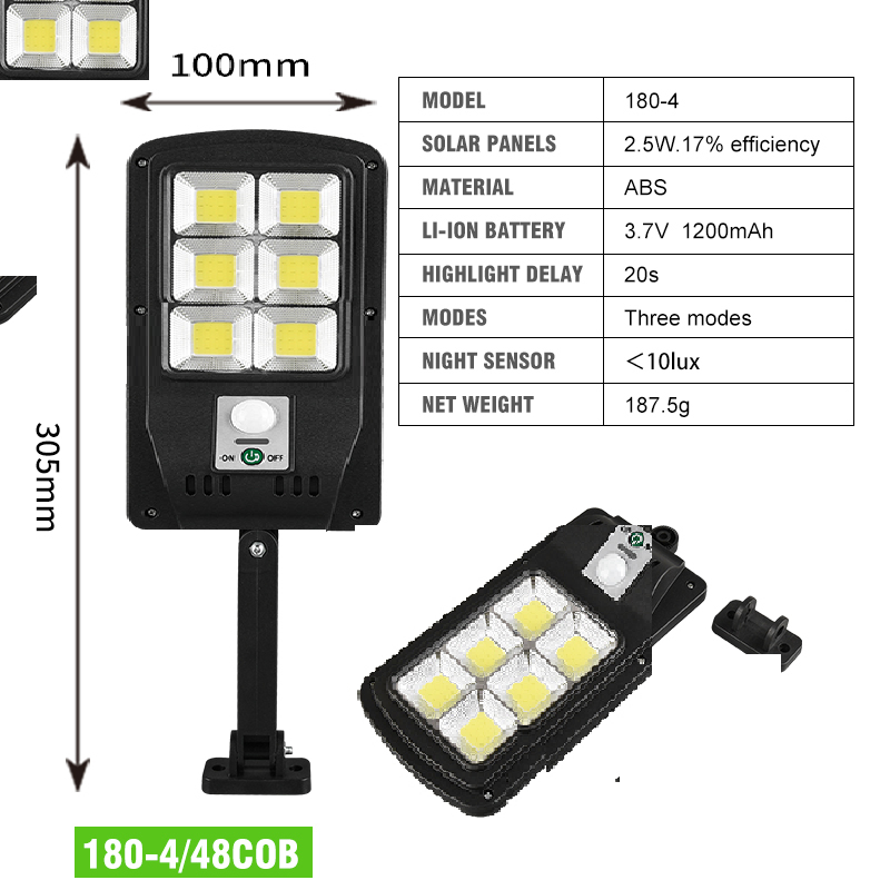 LAMPARA SOLAR ALUMBRADO PUBLICO mini cl 180-6x48cob - Imagen 4