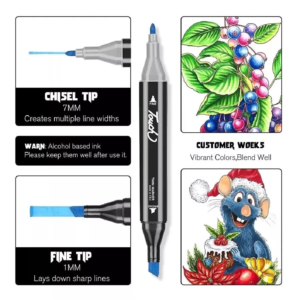 LAPIZ Marcador por 24pcs un kit estuche doble punta touch - Imagen 2