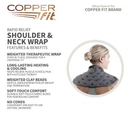 MASAJEADOR Cobre Fit Rapid Relief + Envoltura terapéutica ponderada para cuello y hombros - Imagen 4