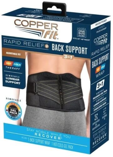 FAJA LUMBAR FUERZA Copper fit con pack gel-hilo cobre - Imagen 5