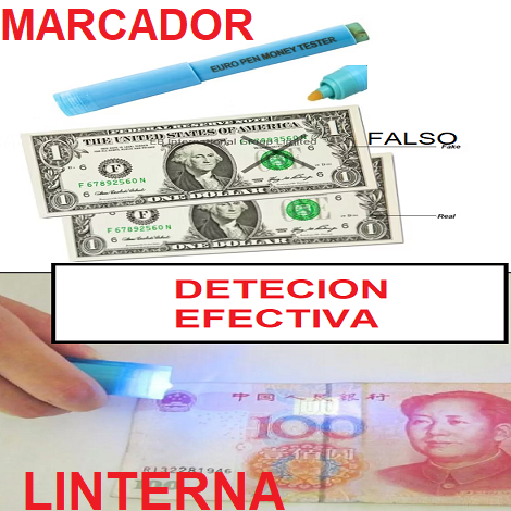 LAPIZ MAGICO Y LINTERNA UV DETECTOR DE BILLETES FALSOS 2X$25MIL - Imagen 2