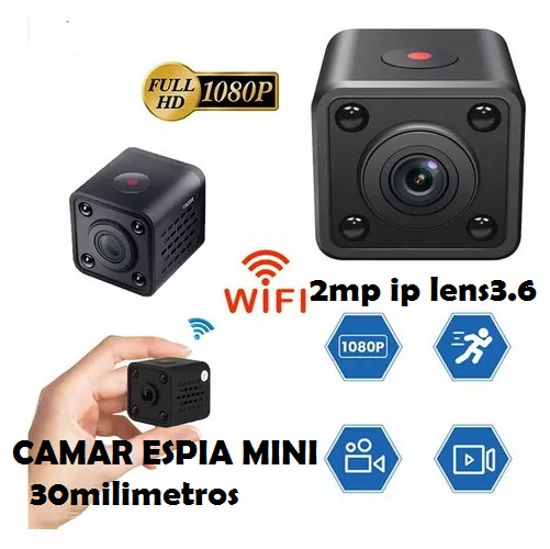 CÁMARA seguridad mini cuadrada 30ml wifi smartphone hdio-05