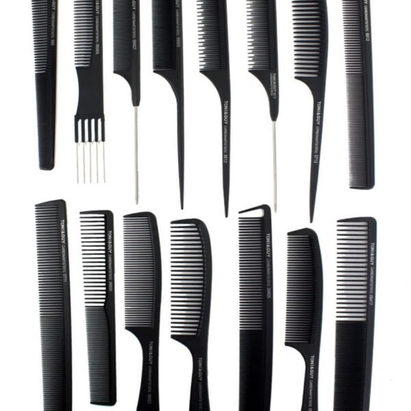 PEINES para peluqueria 15 und carbono resistentes al calor