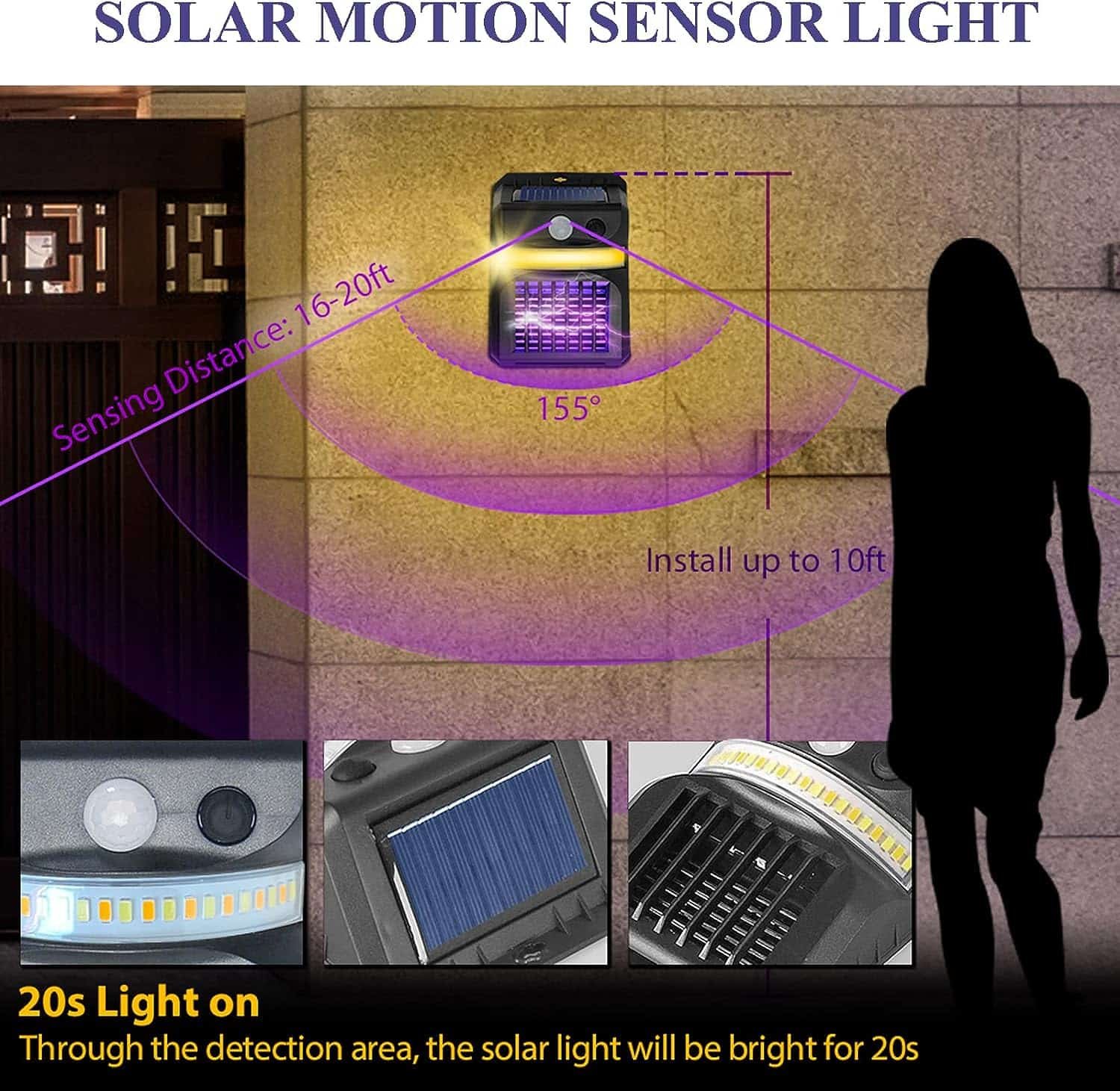 LAMPARA SOLAR Matazancudos sensor exterior w792 mosquito killer - Imagen 3