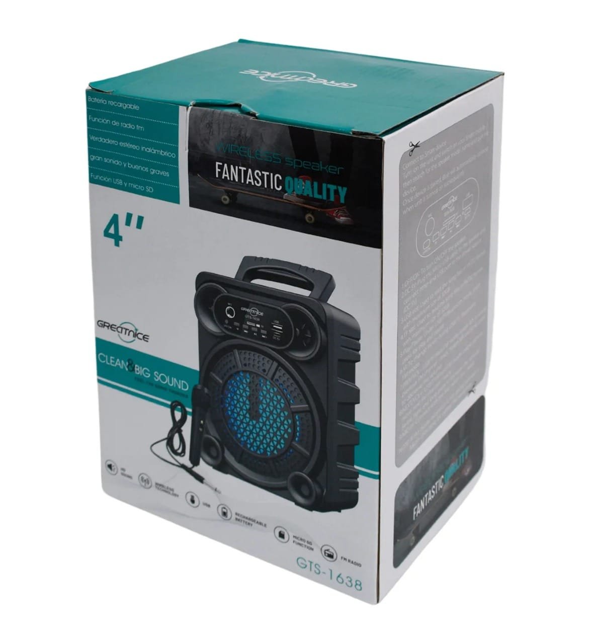 PARLANTE microfono 4ulg GTS1638 greatnice - Imagen 3