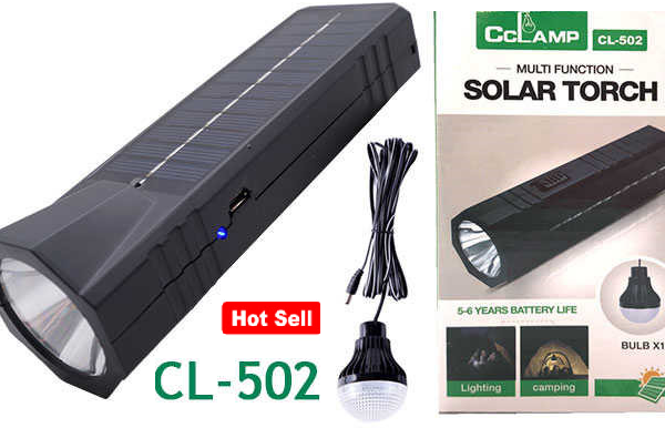 LINTERNA led solar torch con bombillo CL-502