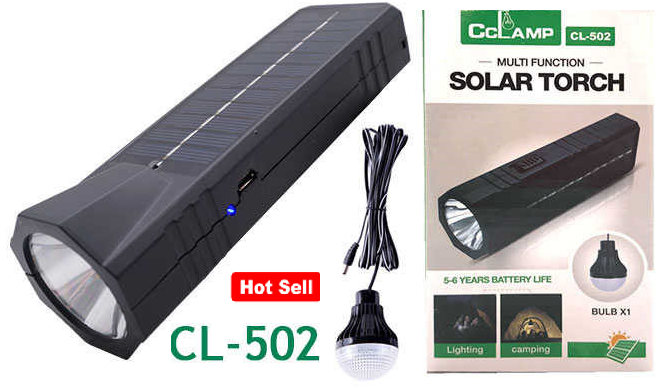 LINTERNA led solar torch con bombillo CL-502