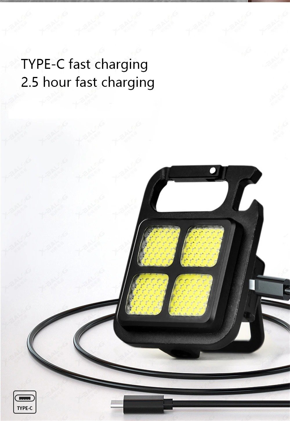 LINTERNA reflector mini llaver cob keychain 4light