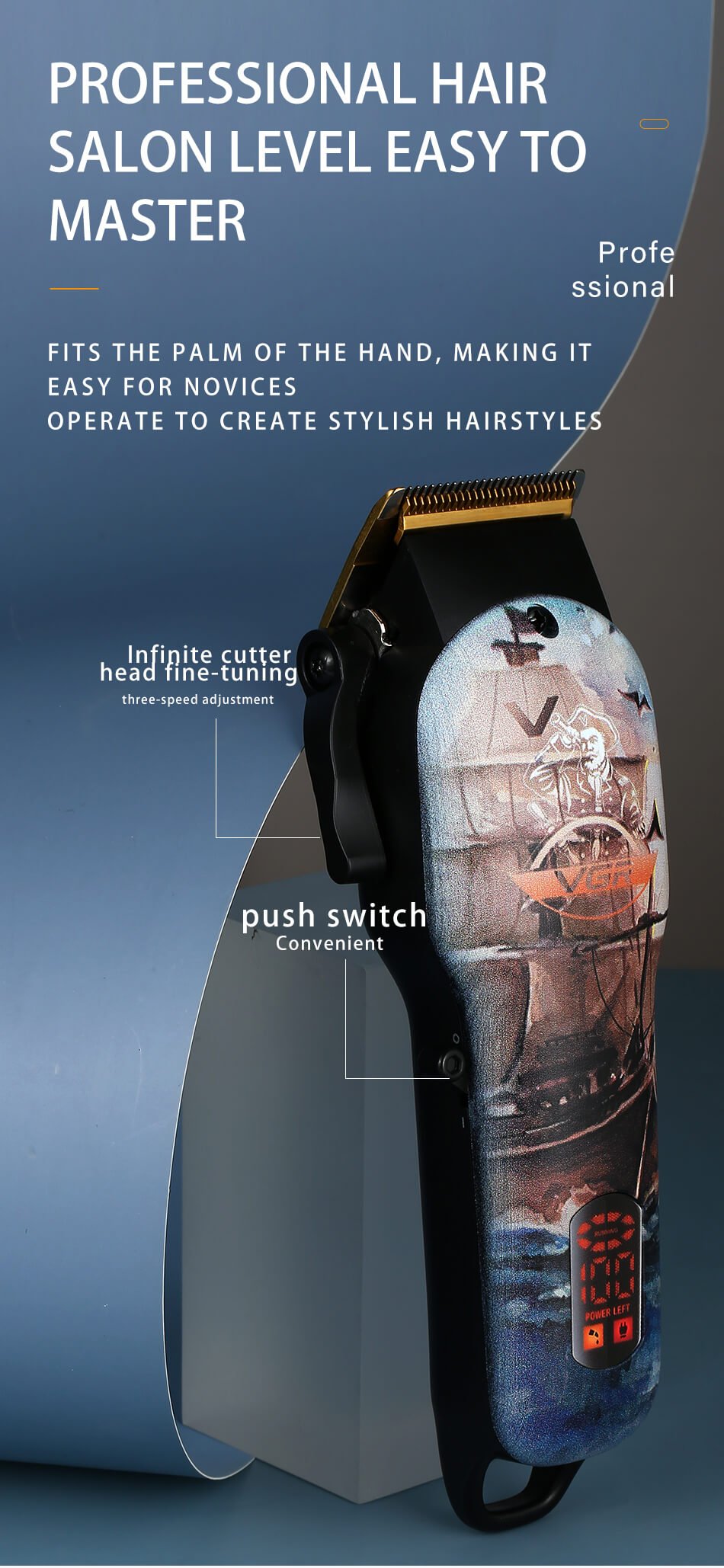 MAQUINA peluquera vgr v-689 profesional con pantalla - Imagen 8