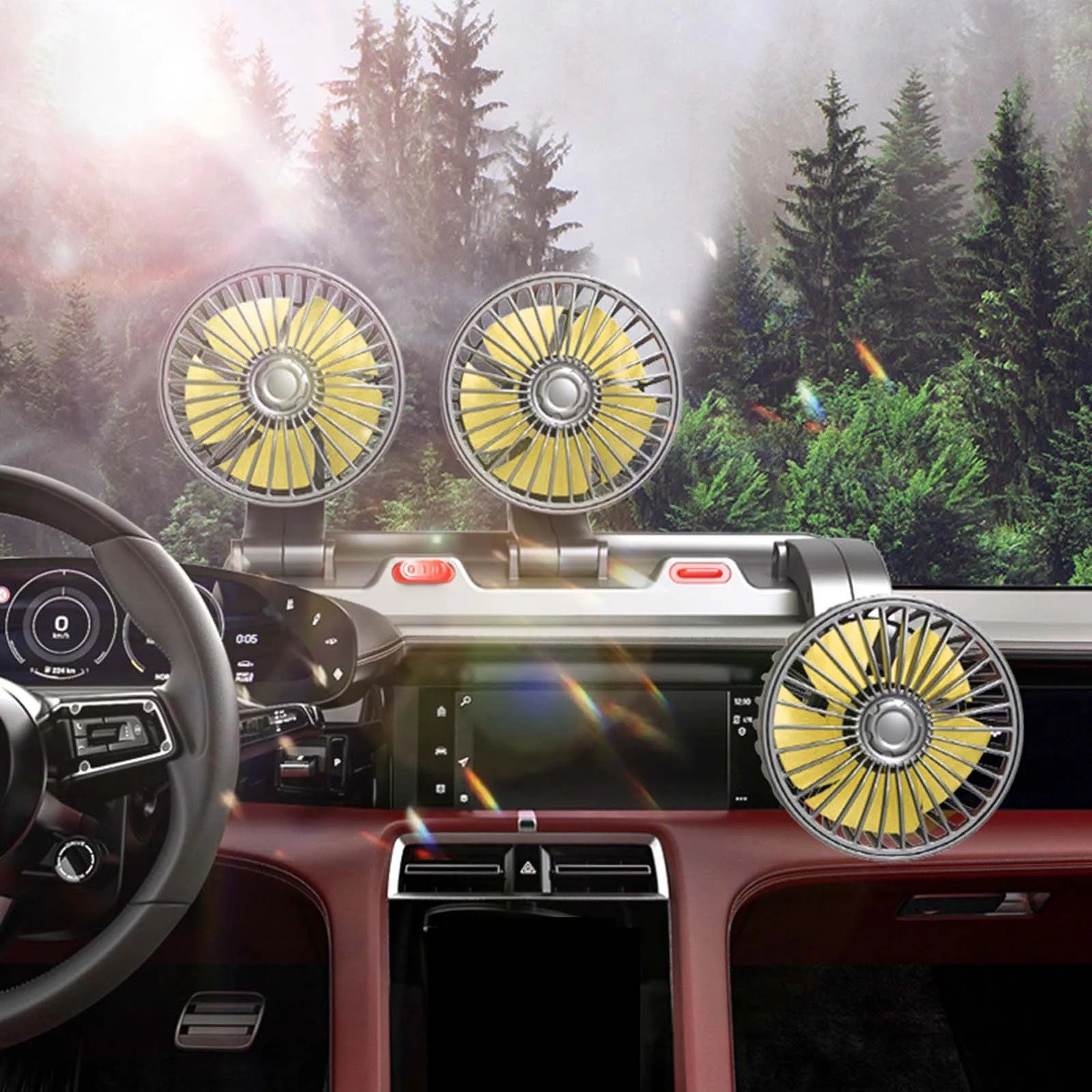 VENTILADOR PARA CARRO Triple 12Vlt - Imagen 3