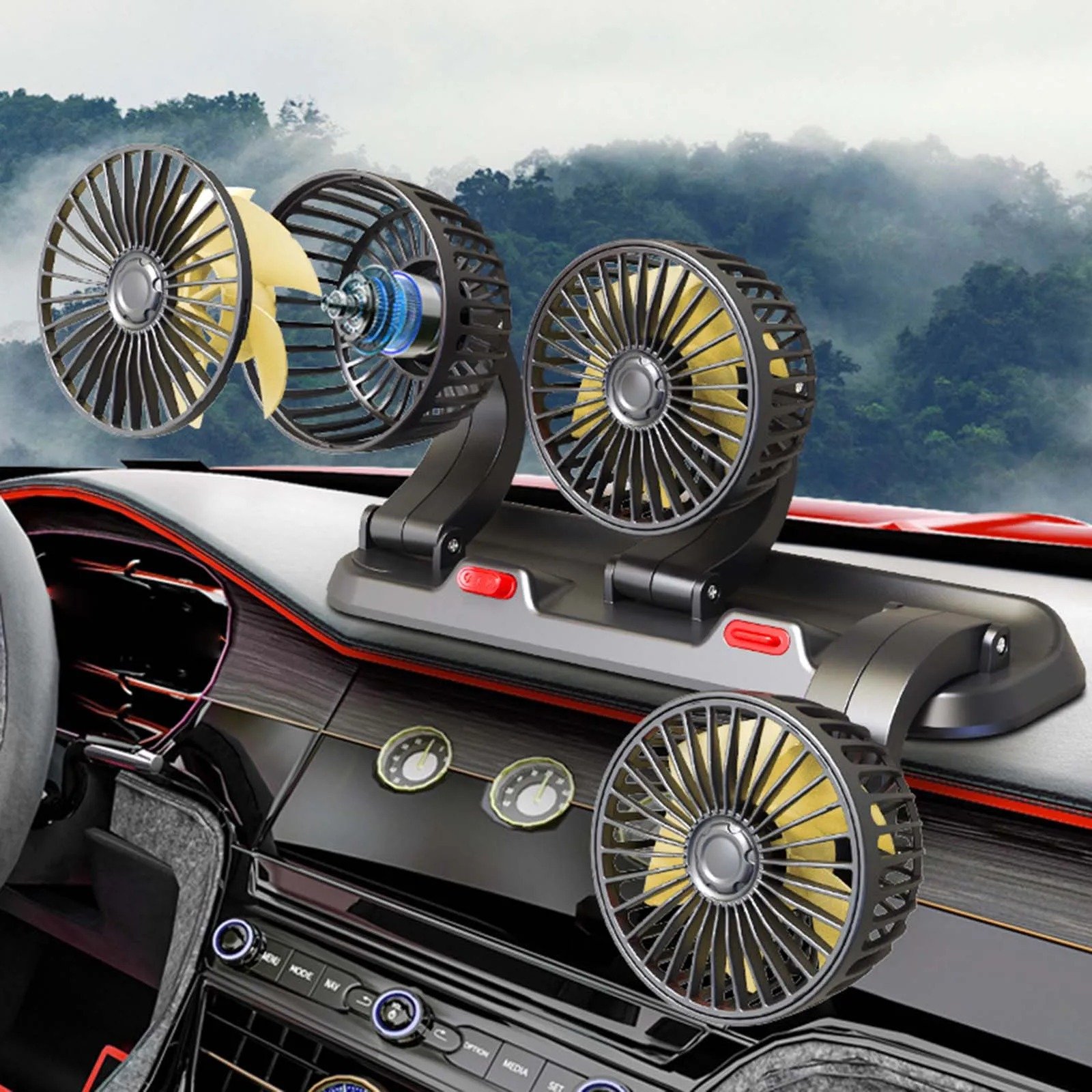 VENTILADOR PARA CARRO Triple 12Vlt - Imagen 6