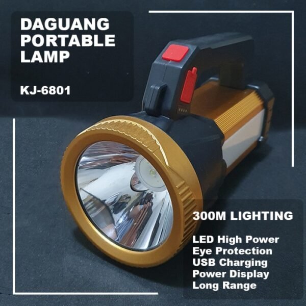 LINTERNA 300MTS recargable con lampara  KJ-6801