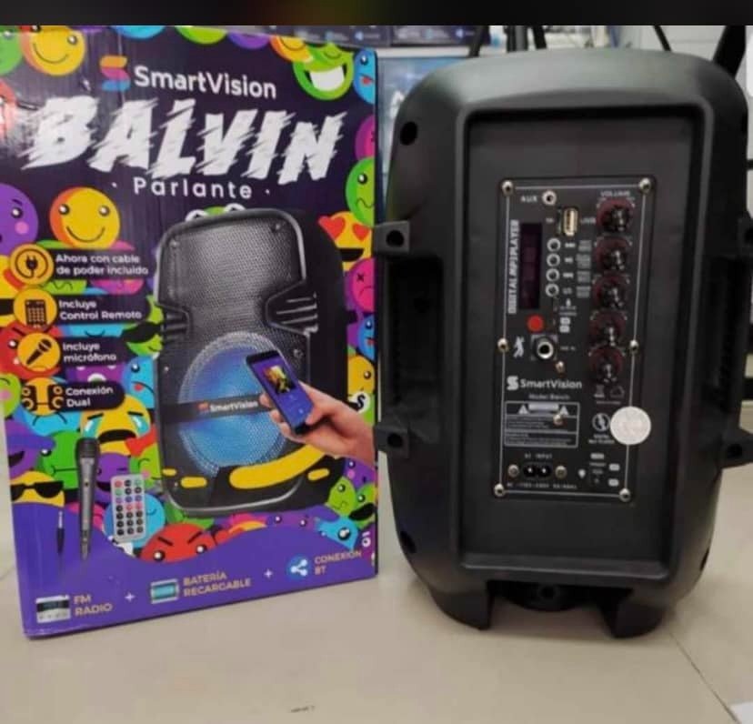 PARLANTE CABINA BALVIN 8’’ USB Recargable y energia con microfono - Imagen 2