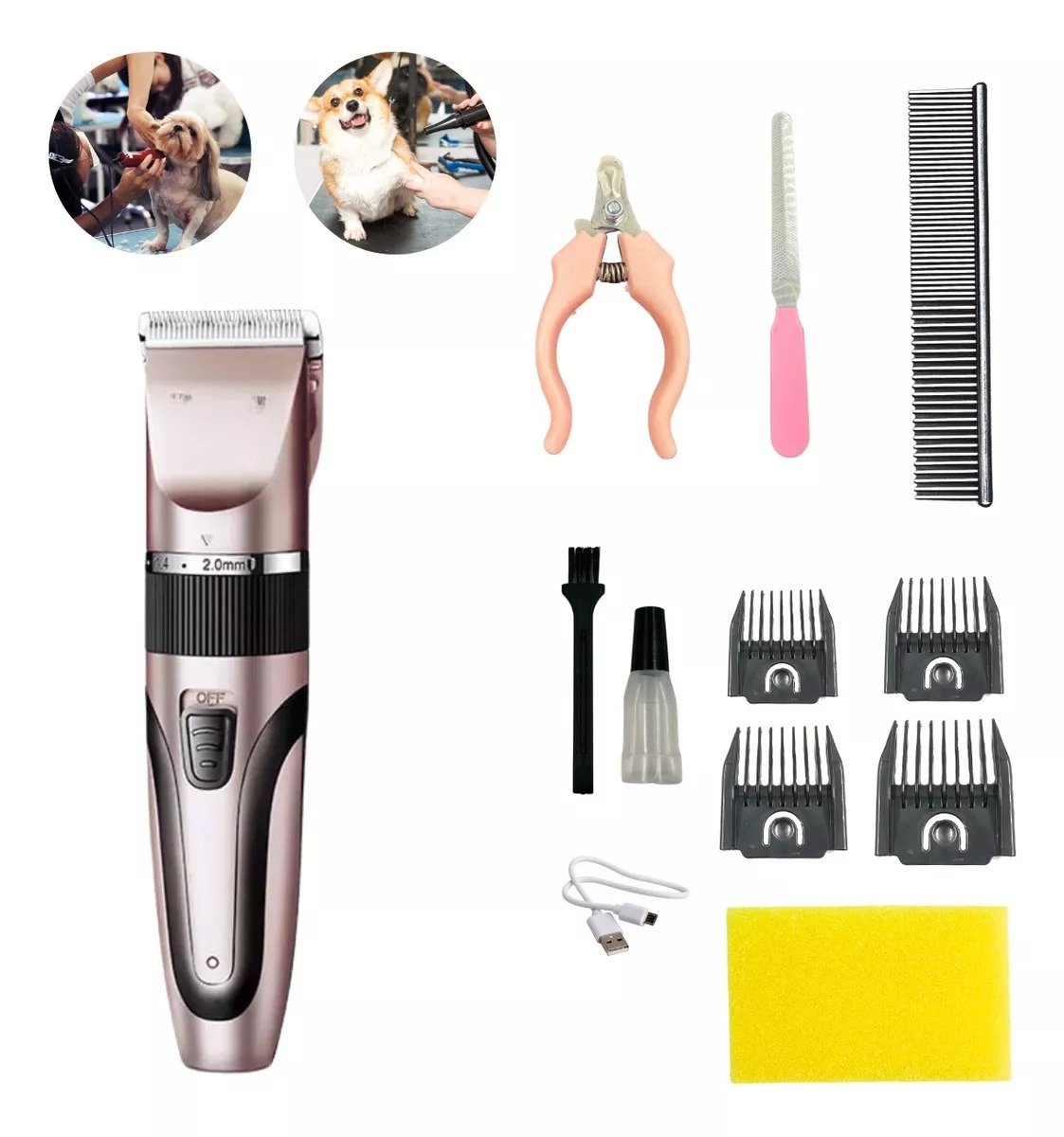 MAQUINA peluquera mascaotas Kemei km10-56 1200ma 12en1 - Imagen 3